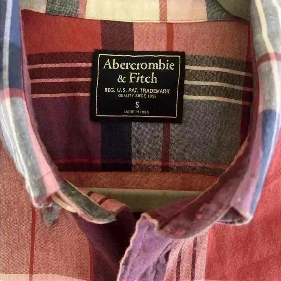 Abercrombie And Fitch Men’s Plaid Button Down Shirt - Small - Picture 2 of 4